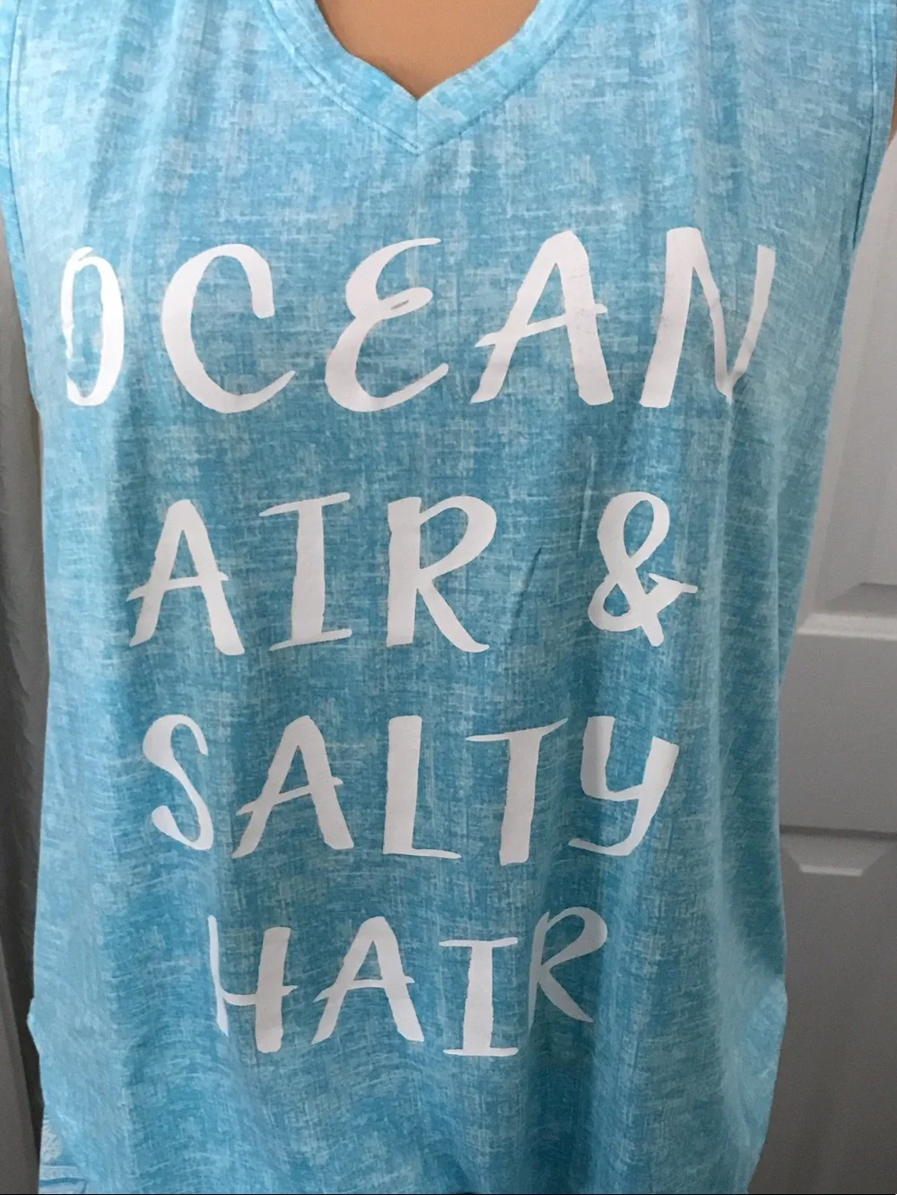 Light Blue 'Ocean Air & Salty Hair' Women's Pajama Set